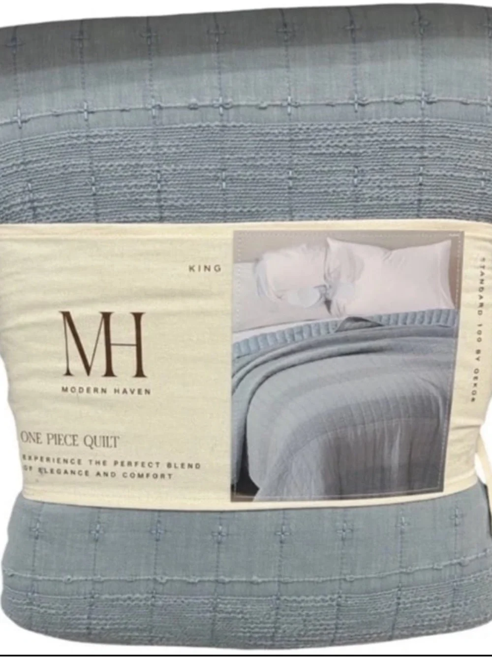 Modern Haven Blue King Quilt 102”x88”
